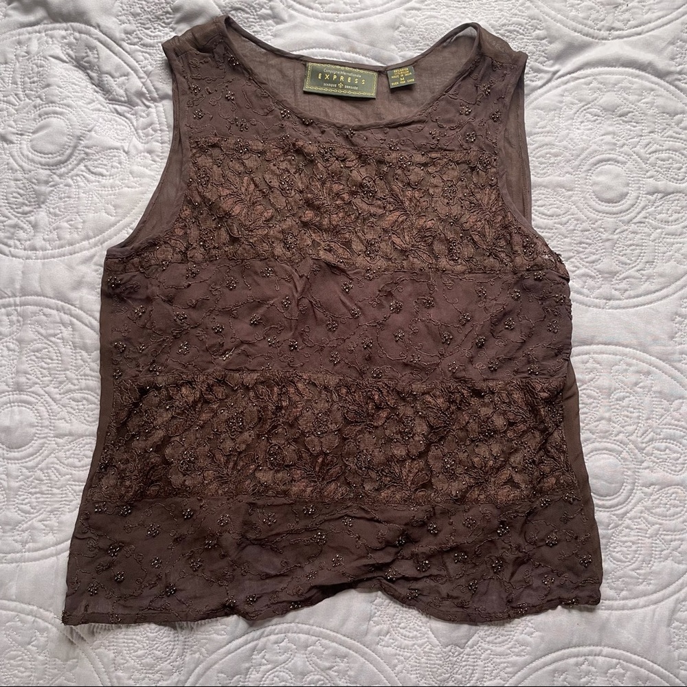 Express Purple Beaded Tank